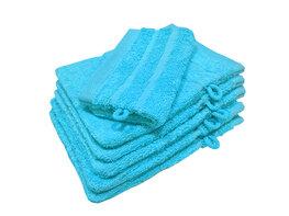 Washandjes Turquoise - Set van 6 stuks