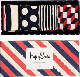 4 Paar Happy Socks Sokken - Stripe - Giftbox