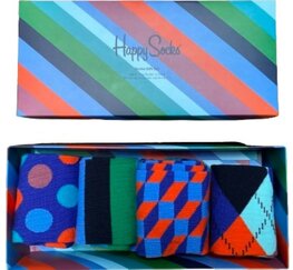 4 Paar Happy Socks Sokken - Strip - Giftbox