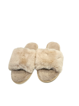 Fleece pantoffel beige