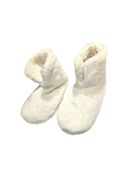 Gesloten fleece pantoffel wit